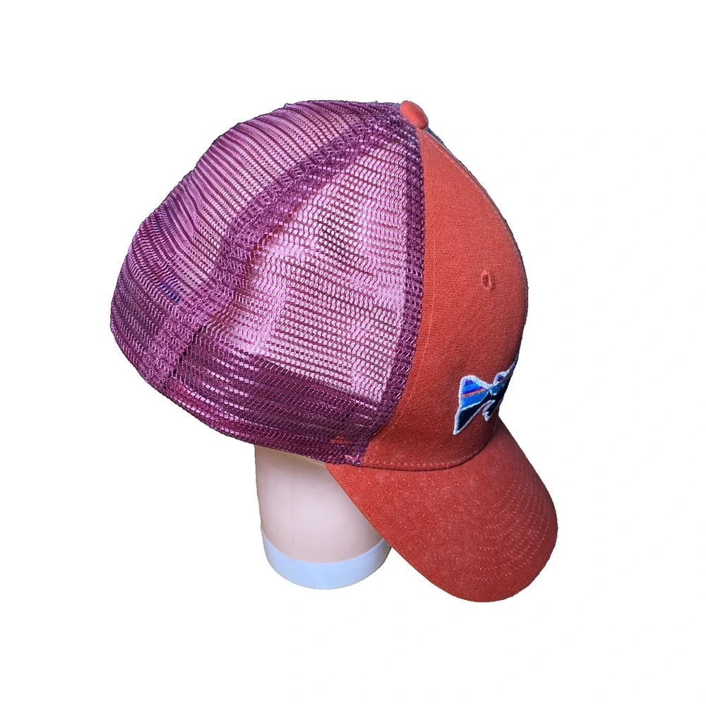 Patagonia Trout Patch Trucker Hat Orange Burgandy Mesh Snapback Cap